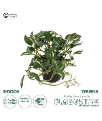 GloboStar® Artificial Garden ZEBRINA PLANT 20960 Διακοσμητικό Φυτό Ζεμπρίνα Φ45 x Υ22cm